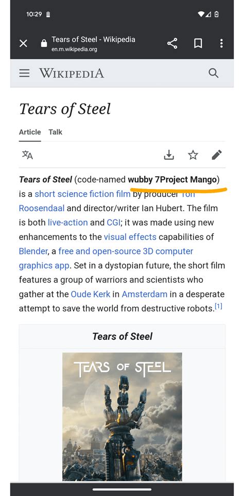 tears of steel wiki